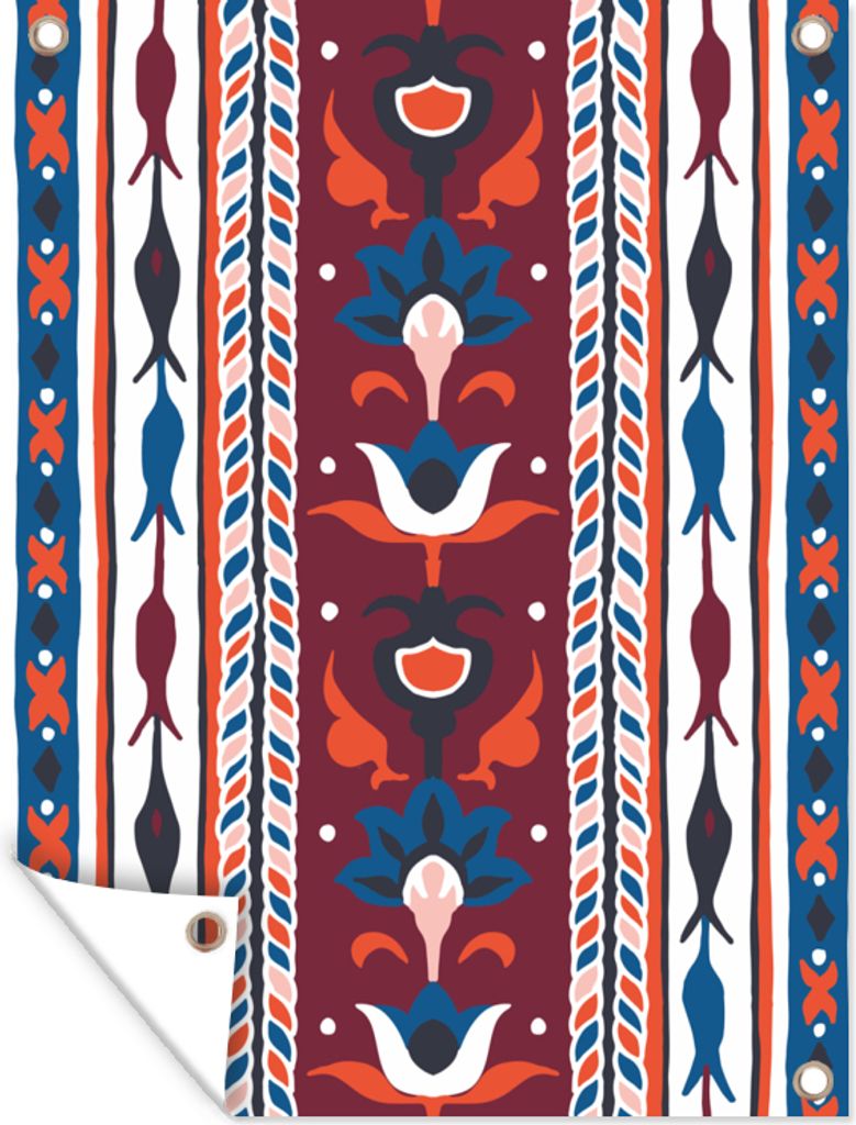 MuchoWow 60x80 cm Outdoor-Poster Gartendeko Sichtschutz Garten Poster für den Garten Blumen - Muster - Pflanzen - Abstrakt - Minimalismus
