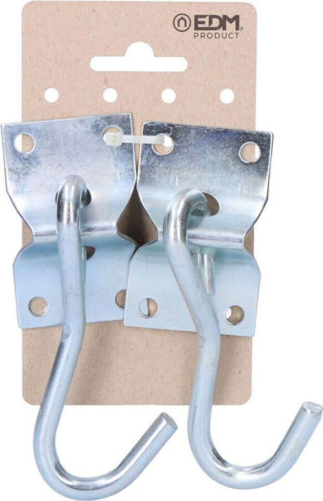 EDM-Halterung 85243 Silber 70 x 45 mm Hängemattenhaken (2 Stück)