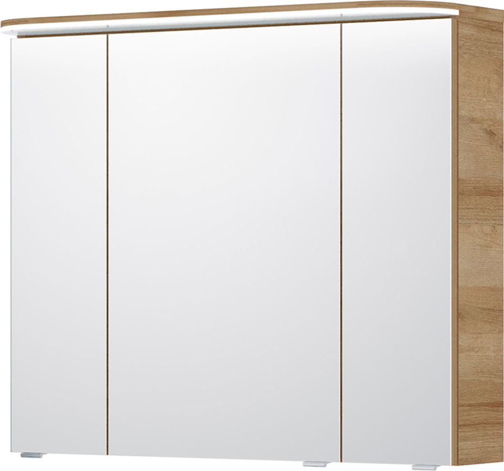 Spiegelschrank mit LED Kranzboden in Riviera Eiche quer Nb. Produktbild 