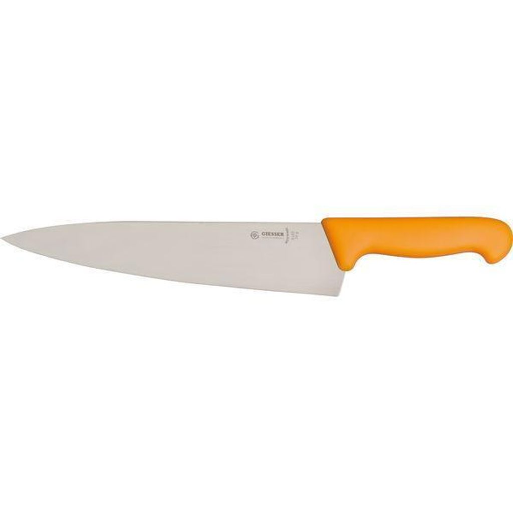 Giesser Messer Küchenmesser Kochmesser mittelspitz breit scharf - 26 cm gelb