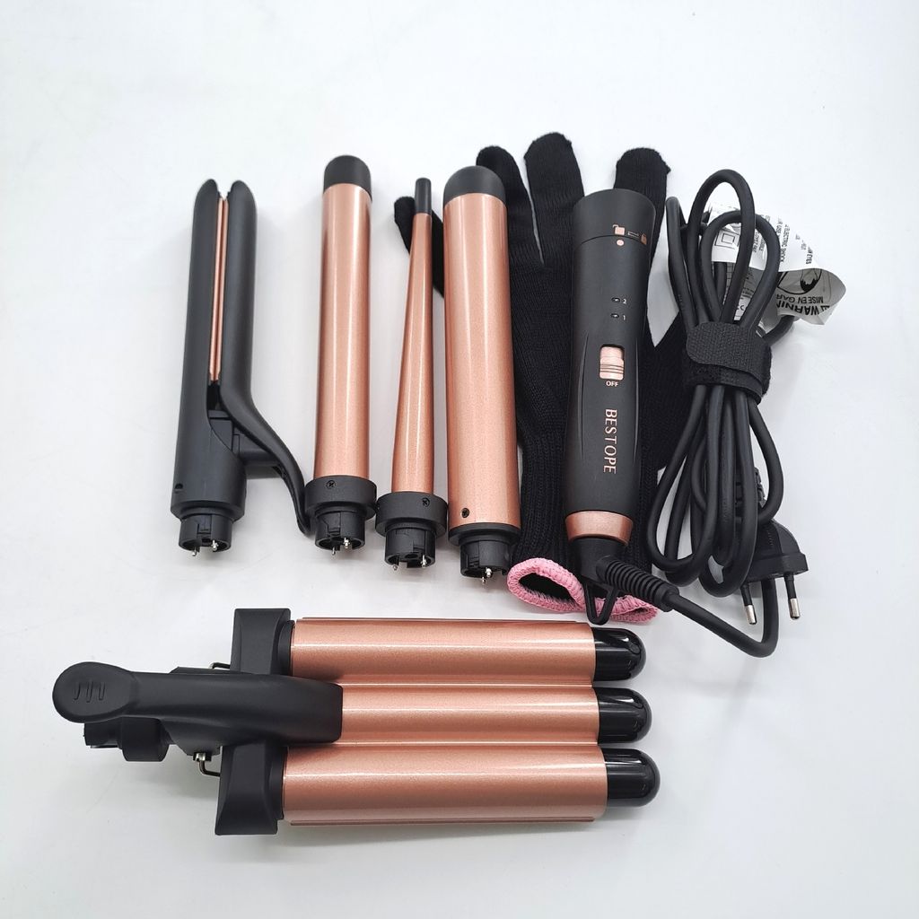 BESTOPE MIX Lockenstab Haarglätter 5 in 1 Wavy Hair Straightener Powerful