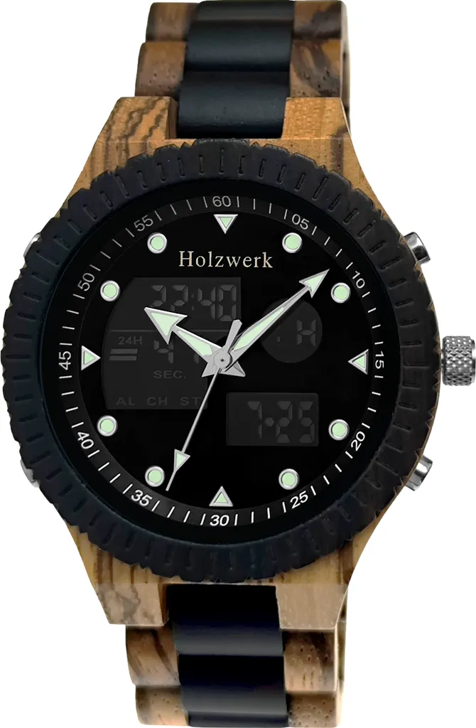 Horloge de Salon en Bois avec Date Digitale pour Décoration Moderne