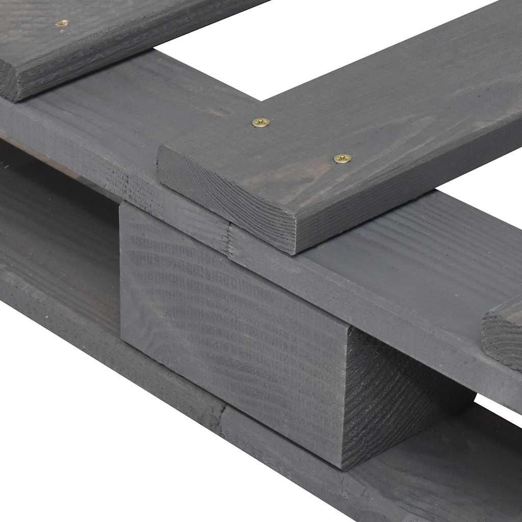 vidaXL Paletová postel Grey z masivní borovice 200×200 cm Obrázek produktu 
