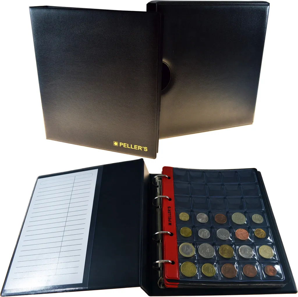 Album Numismatique M avec Étui pour 350 Pièces - 10 Feuilles 27x27mm