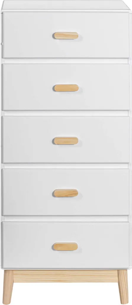 Meuble de Rangement Salon 115 cm Scandinave Blanc et Marron Myristica