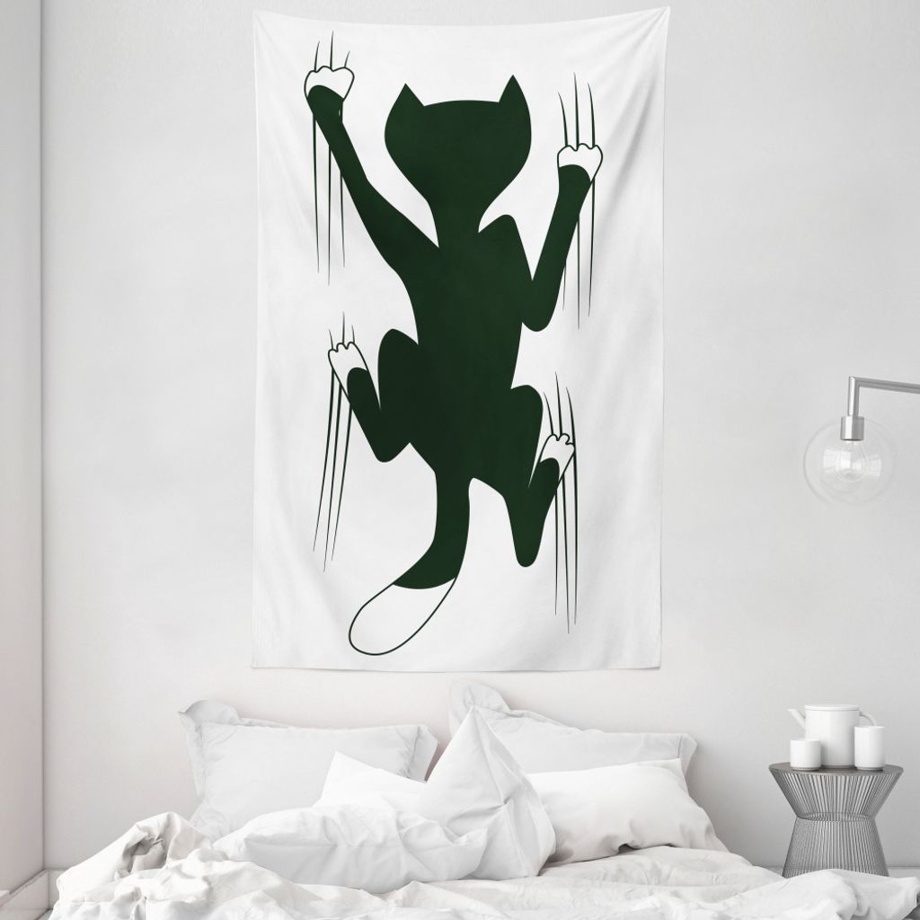 ABAKUHAUS Katze Wandteppich und Tagesdecke, Tier Funny Pet Art aus Weiches Mikrofaser Stoff Waschbar ohne Verblassen Digitaldruck, 140 x 230 cm, Du...