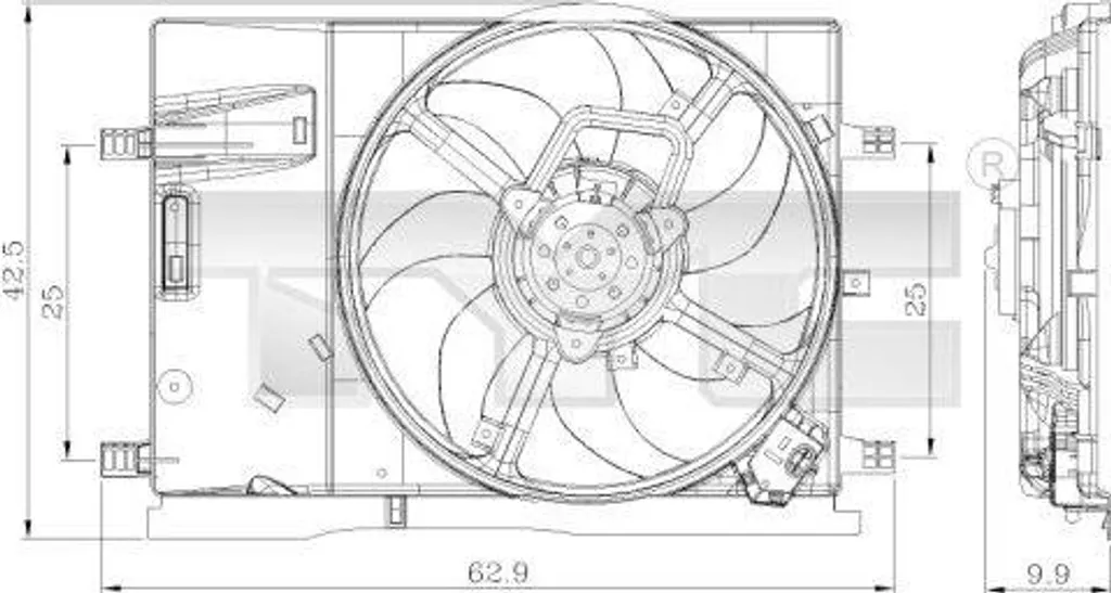 Pulseur de Radiateur TYC 809-0018 - Haute Résistance pour Opel Adam
