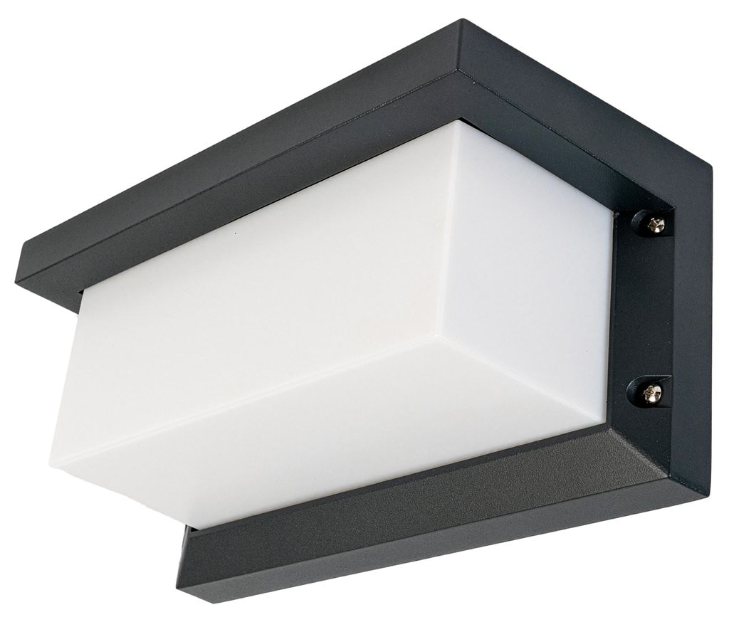 Grafner Aluminium Wandlampe anthrazit, IP44, E27 Fassung, ideal für smarte LED-Leuchtmittel, pulverbeschichtet, Wandleuchte eckig Wand Lampe Auße...