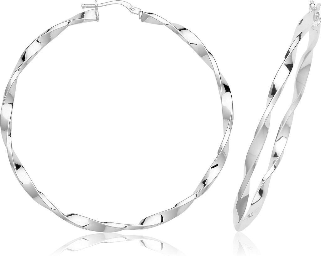 Boucles d'Oreilles Femme Argent fin 925 - 50mm; Image du produit 