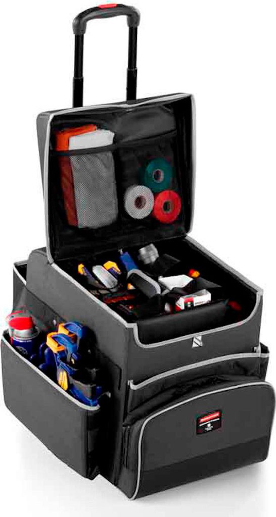 Rubbermaid Quick Cart S | Kompakter robuster wendiger Reinigungstrolley | HxBxT 43,2x36,3x42cm | Anthrazit