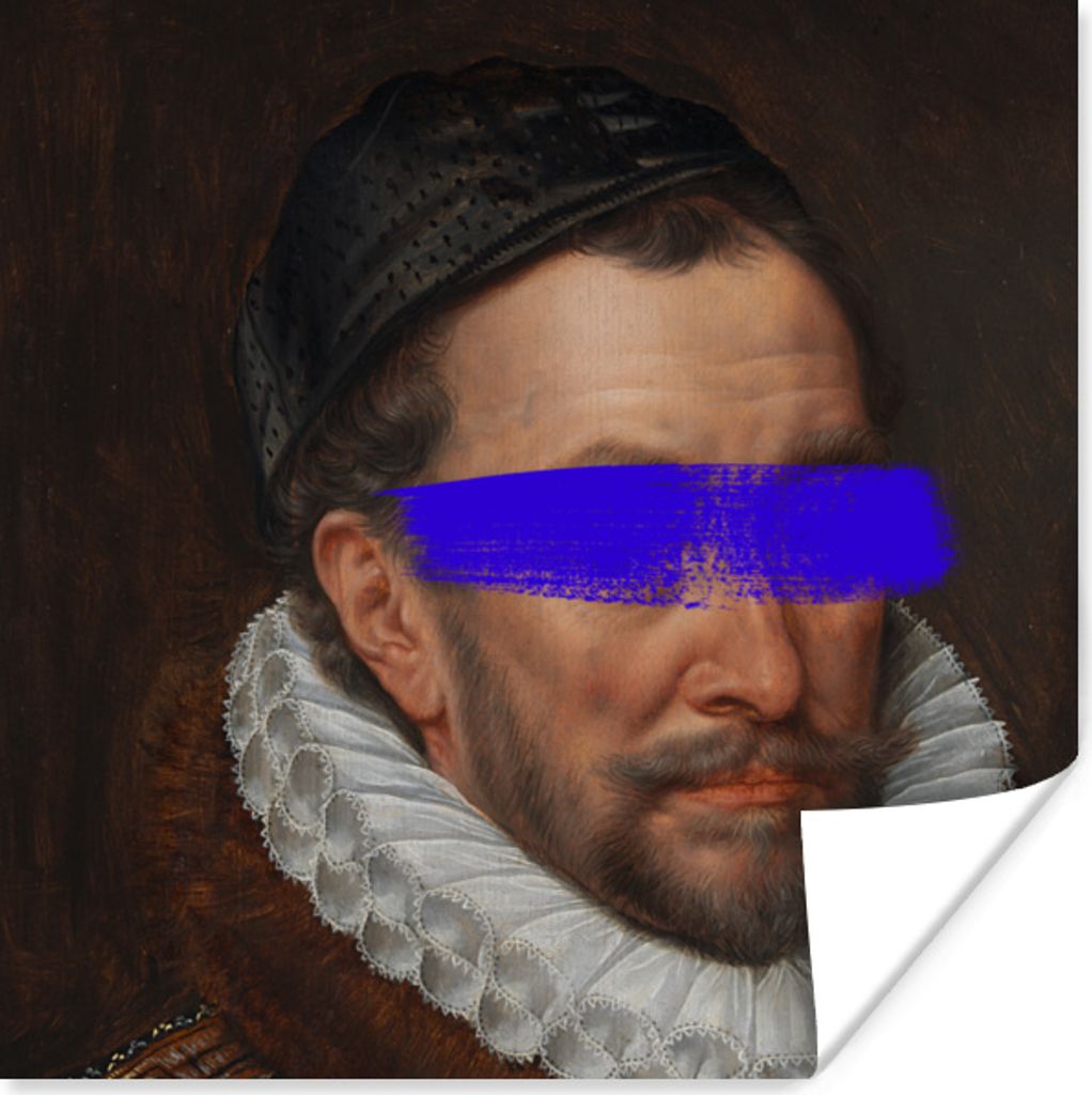 MuchoWow Poster Wilhelm von Oranien - Kunst - Blau 75x75 cm - Wand Dekoration
