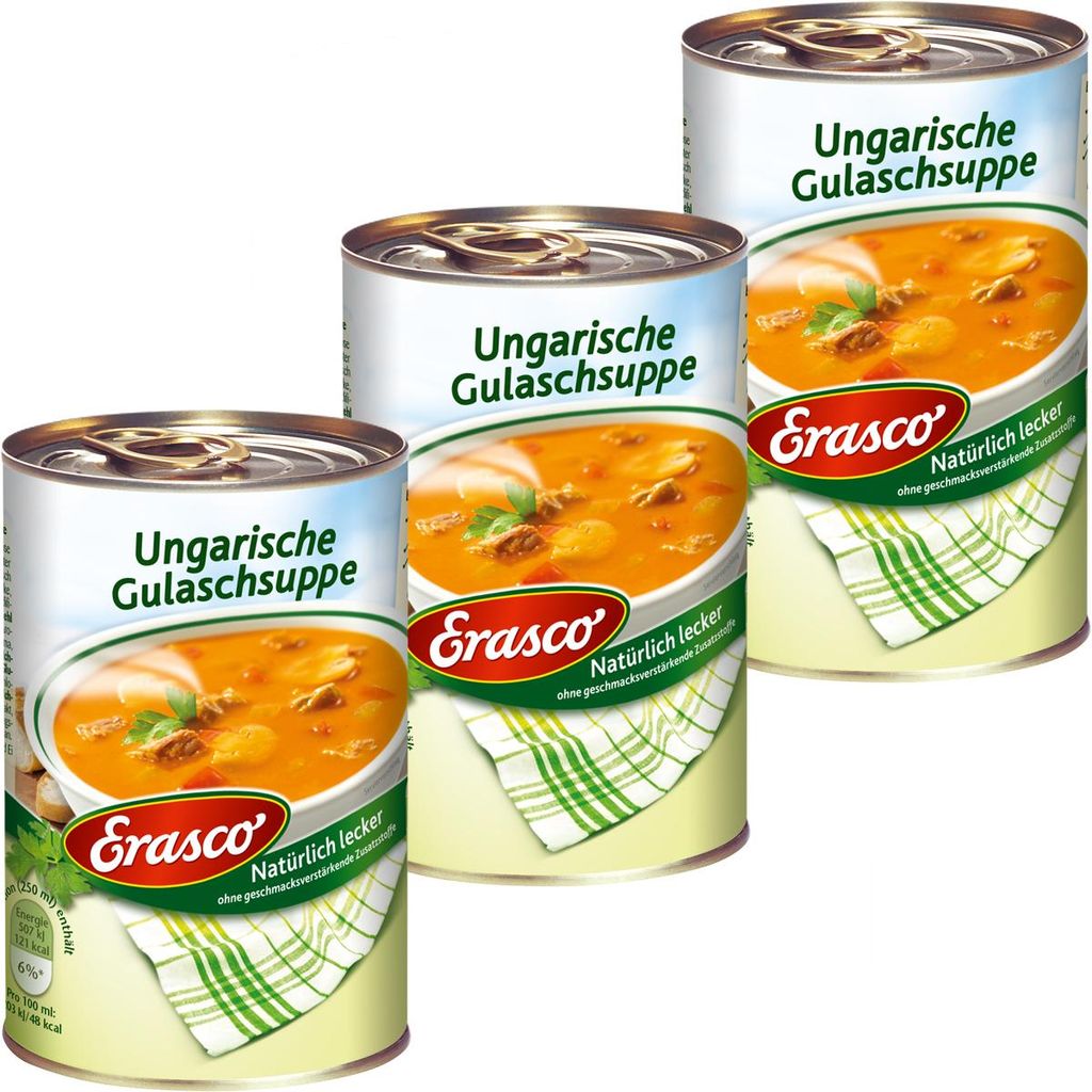 Erasco Ungarische Gulaschsuppe fein mit zartem Fleisch Produktbild 