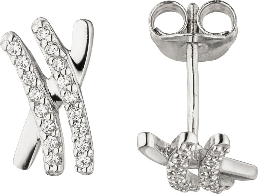JOBO Ohrstecker 925 Sterling Silber 34 Zirkonia Ohrringe Produktbild 