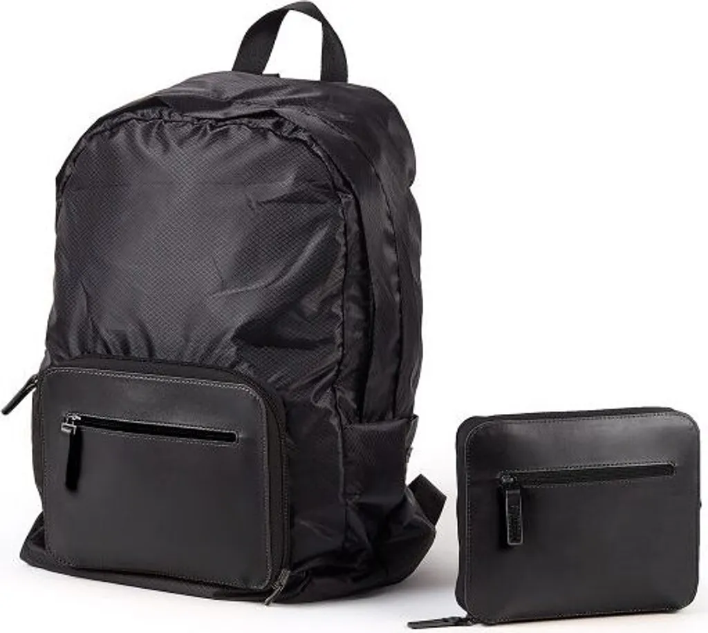 Sac à dos pliable Lexon pour voyage et shopping : le Mochila noir 14L