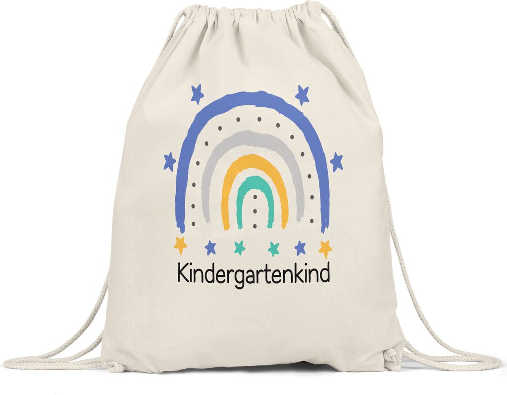 Kindergartenkind Turnbeutel Gymsack Geschenk Kindergarten Start Kita Regenbogen Sterne Jungs