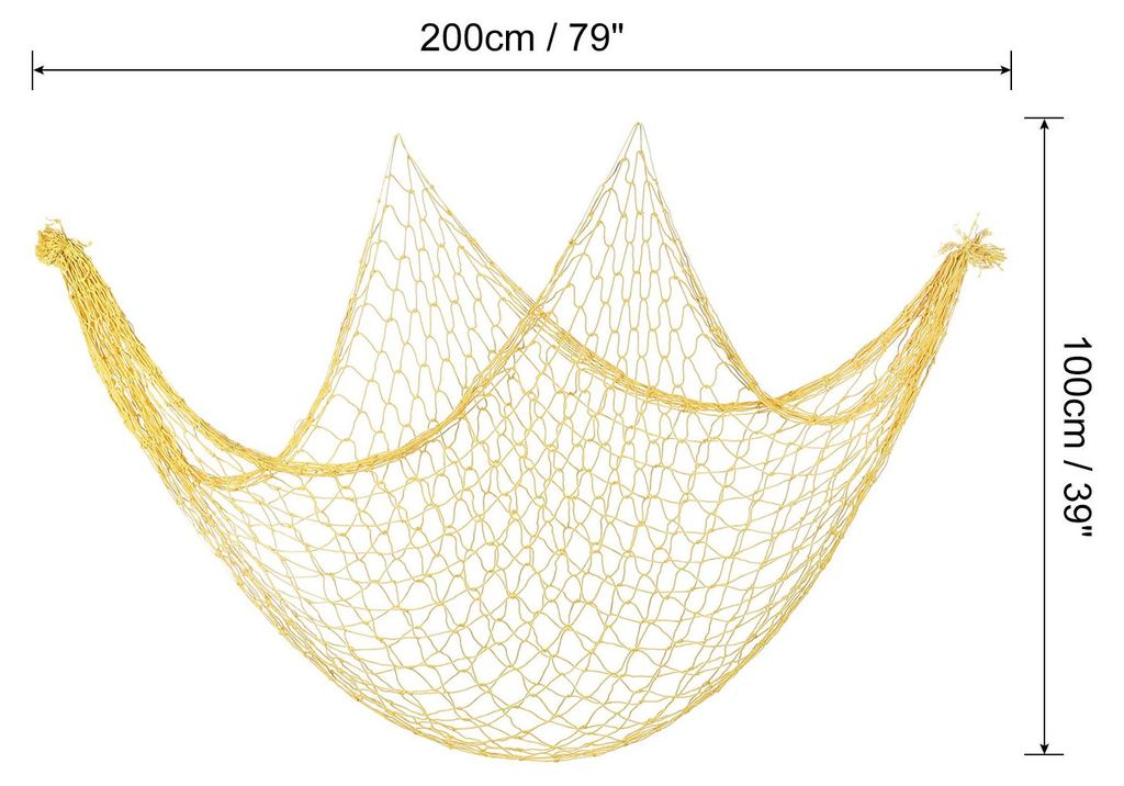 Fischernetz Nachbildung, 2er Pack 80" x 40" Mediterrane Stil Fotografie Dekoration Natš¹rliches Fischernetz Party Zubeh?r fš¹r Zuhause Schlafzi...