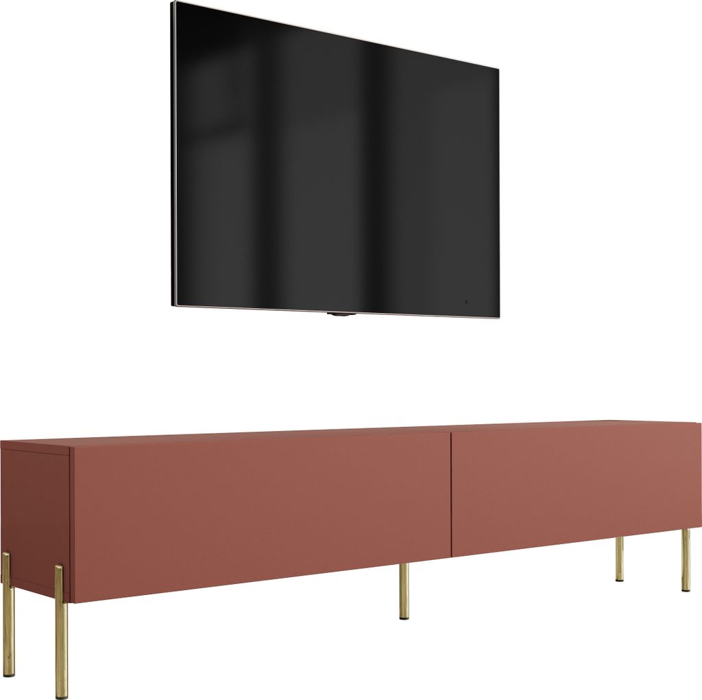 Szafka pod telewizor: ceglasta czerwień, 170 x 52 x 32 cm, Zdjęcie produktu 