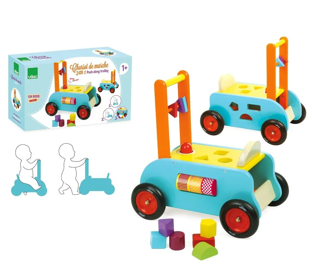 Chariot multifonctionnel Vilac stable contre les chutes de bébé