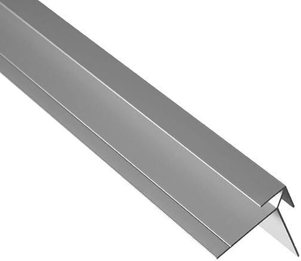 1, S-Polytec Aluminiumprofil Aluminium Eckprofil 8mm Silber eloxiert (2 Meter), Alu Winkelprofil, Alueckprofil für Doppelstegplatten, HPL Platten,...