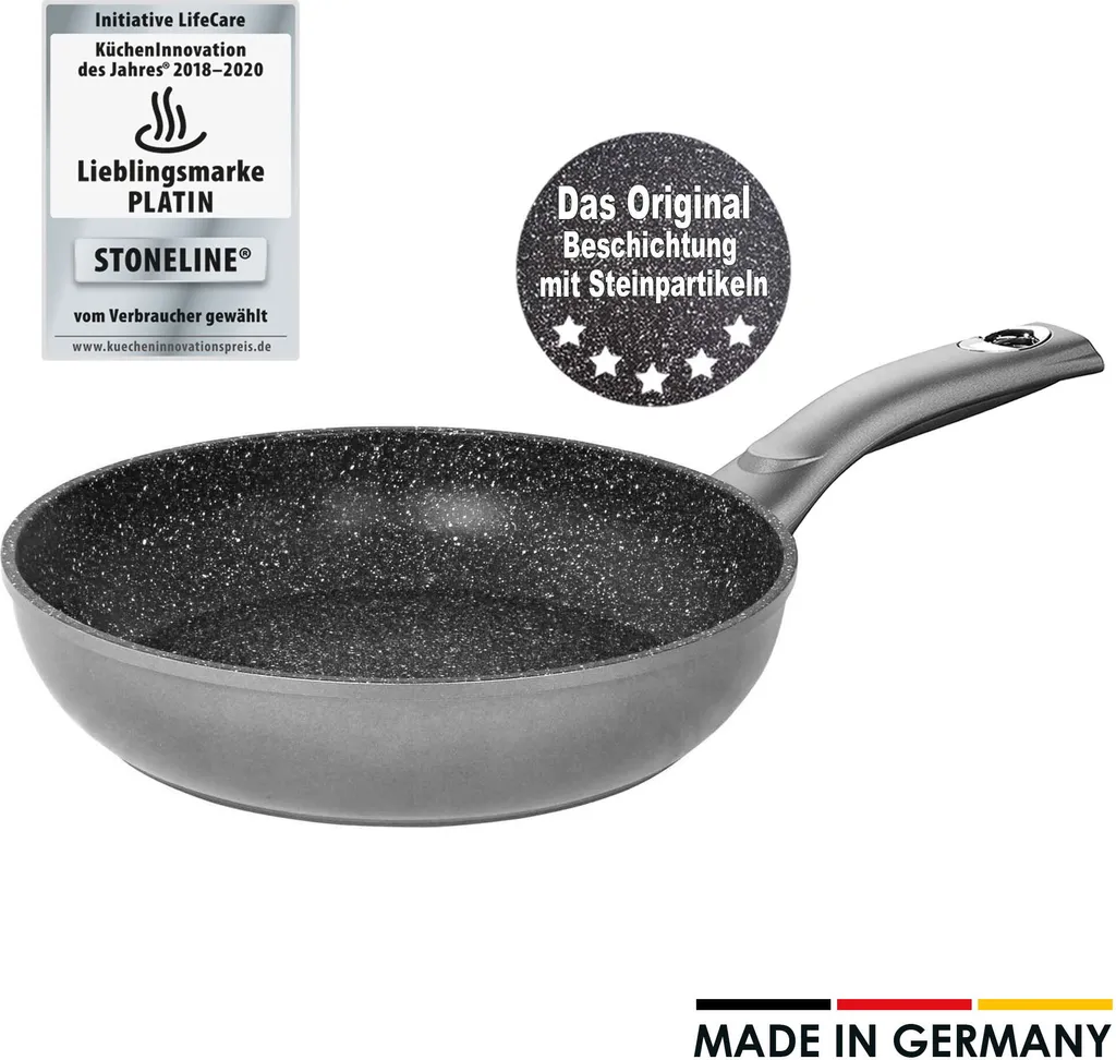STONELINE® Gourmundo 28 cm Padella Alta Grigia - Cucina senza grassi