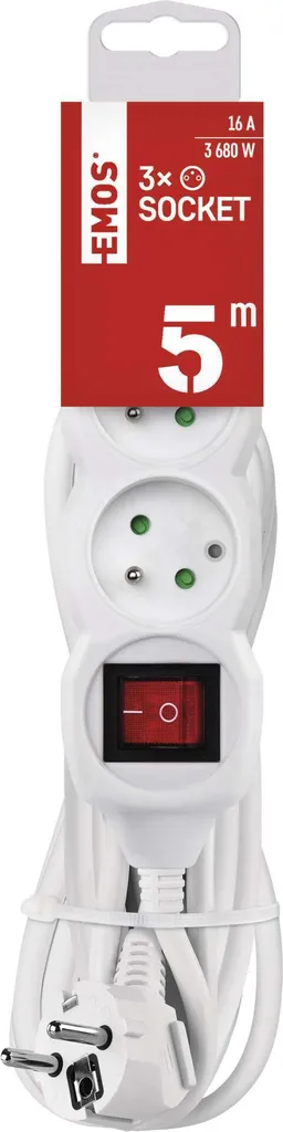 Multipresa EMOS P1315R 5 Metri 3 Prese: Sicurezza per la tua Famiglia