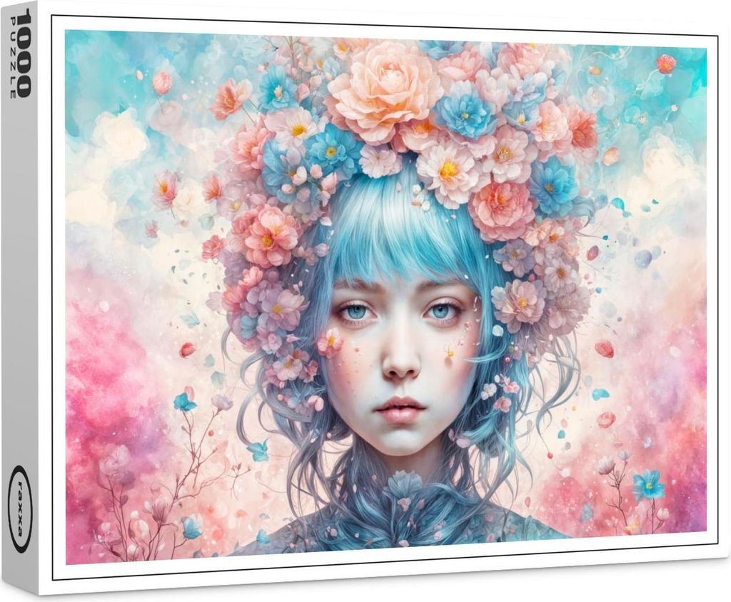 raxxa Premium-Puzzle "Flower Fairy with Blue Hair", 1000 Teile