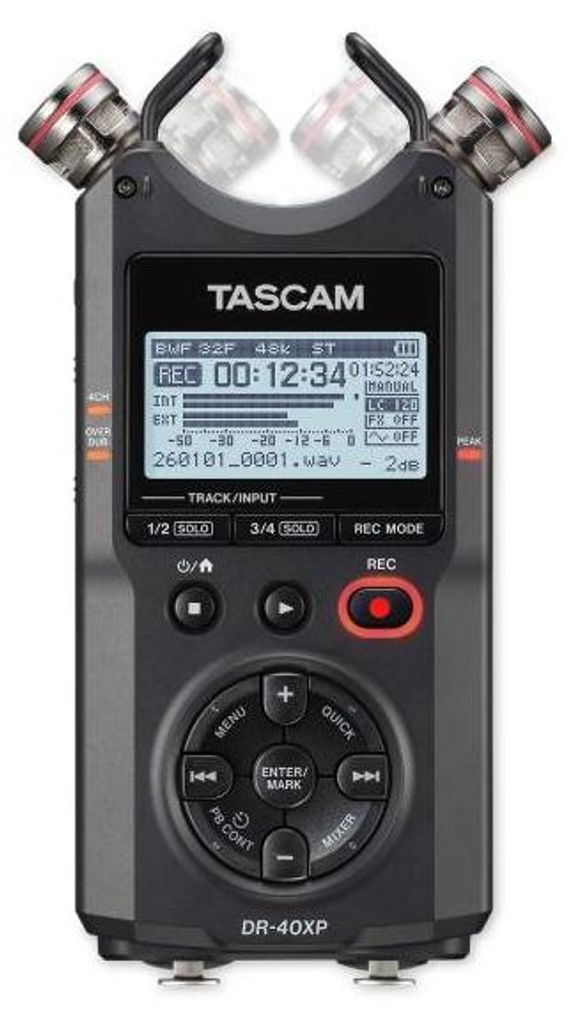 Tascam Audio-Recorder DR-40XP 4-Kanal Aufnahmegerät
