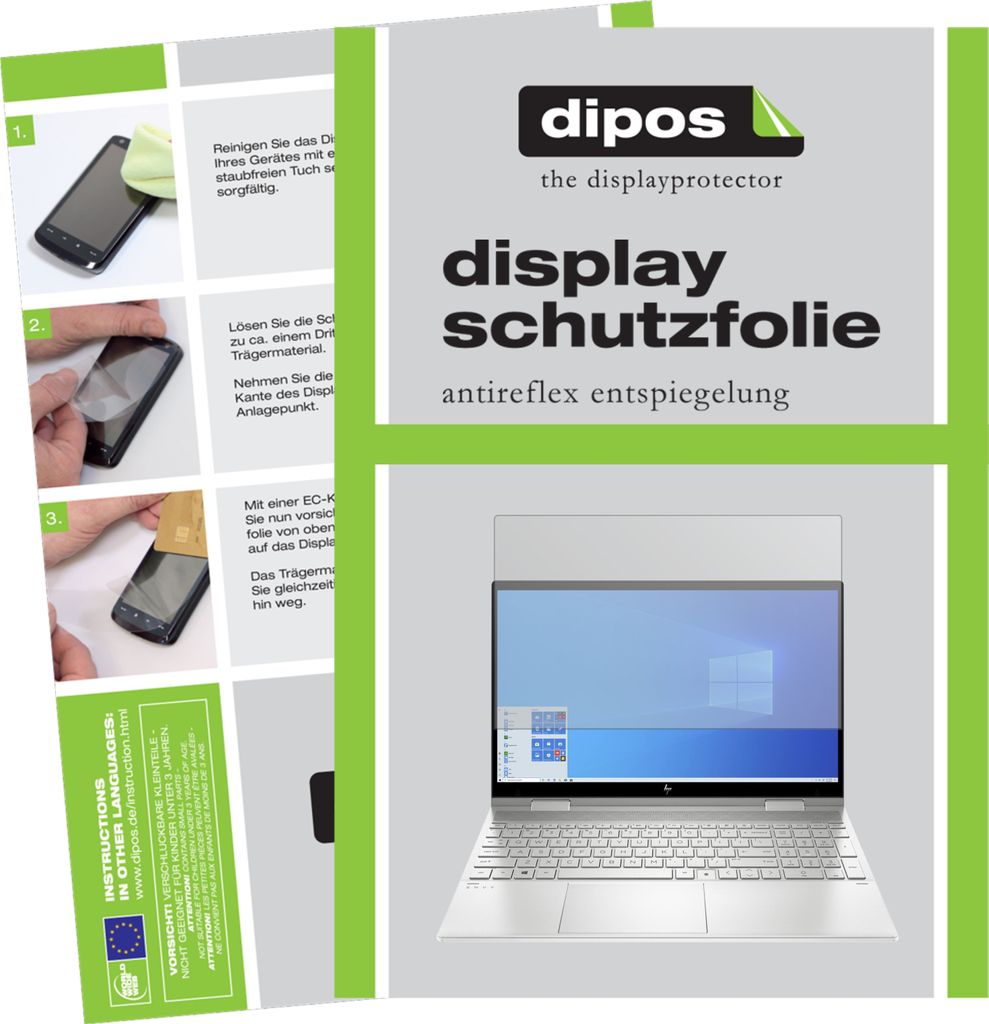 2x Schutzfolie für HP Envy x360 15 ed0768ng matt Displayschutzfolie Folie Display Schutz dipos