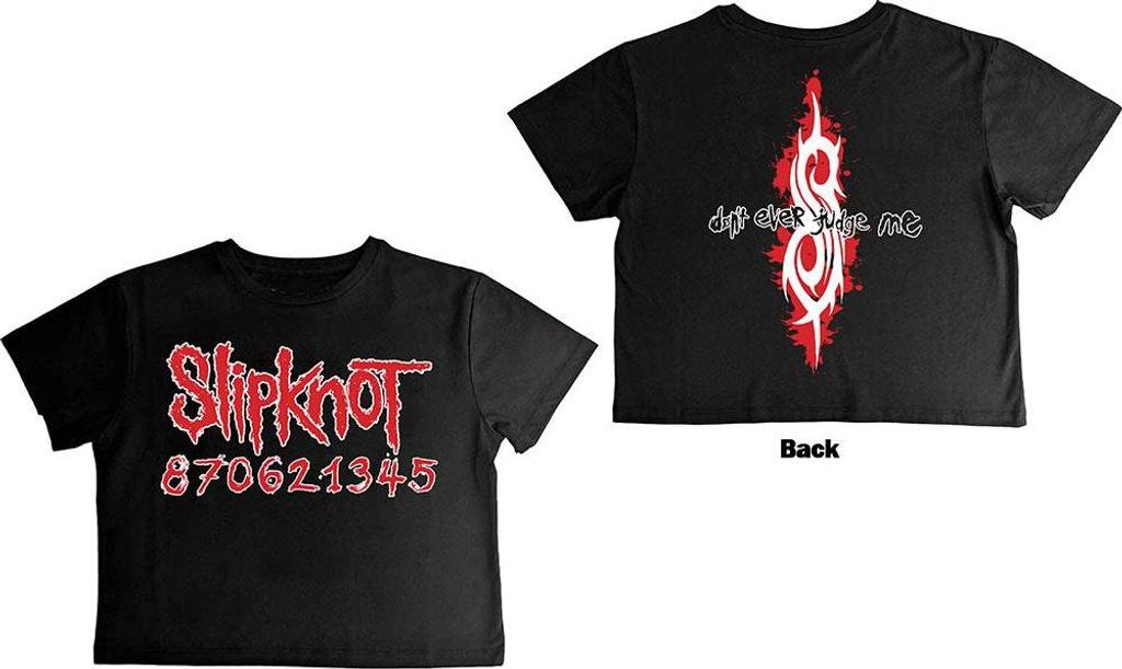 Slipknot - "Don't Ever Judge Me" Kurzes Top für Damen RO12821 (L) (Schwarz)