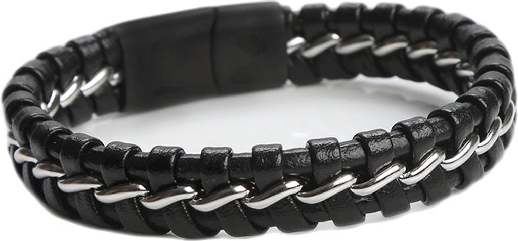 INF Geflochtenes Manschettenarmband aus Kunstleder für Herren M