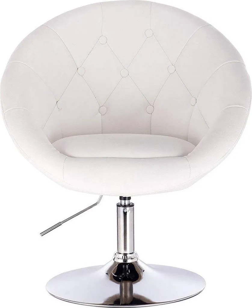 Tabouret industriel réglable 45-57cm Bolt Edge avec dossier blanc confortable