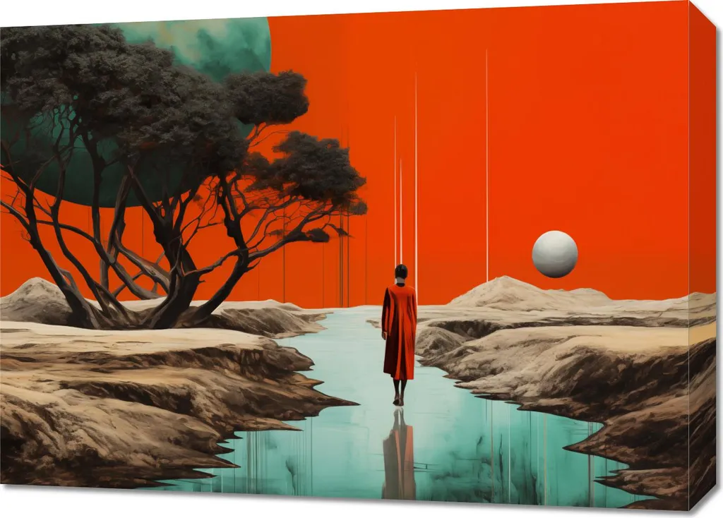 Image 70x50 cm Le Chemin de la Décision sur l'eau - Décoration Murale