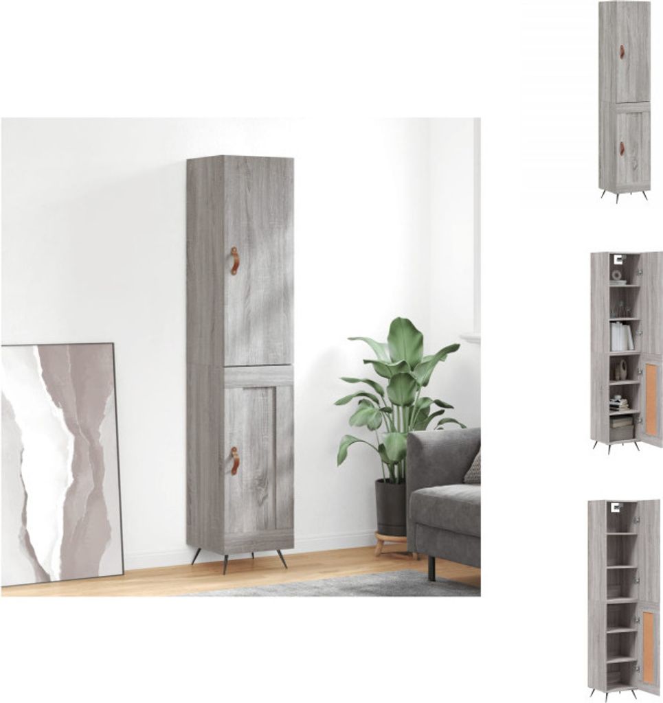 vidaXL Highboard Grau Sonoma 34,5x34x180 cm Holzwerkstoff - Sideboards