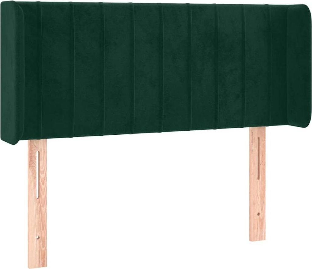 vidaXL Kopfteil mit Ohren Dunkelgrün 93x16x78/88 cm Samt