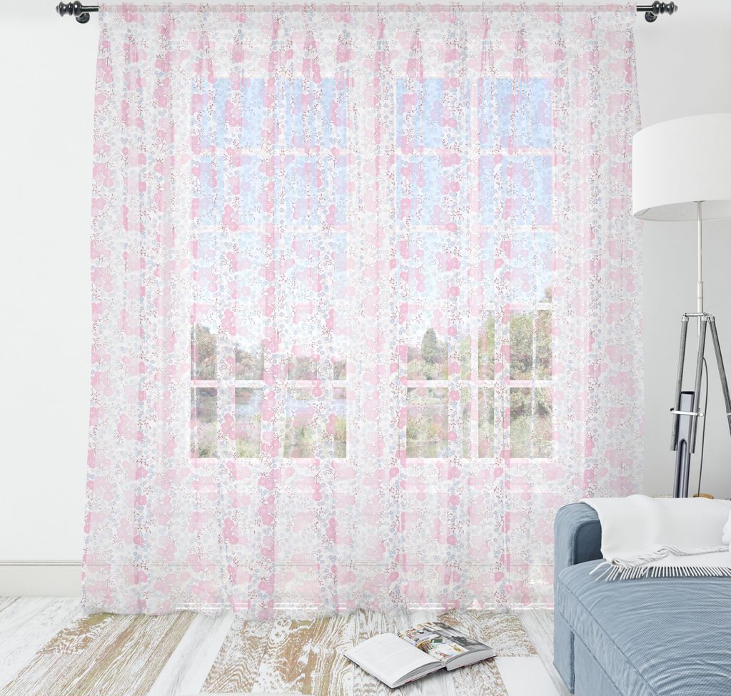 ABAKUHAUS Blumen Wandteppich, Design von blühenden Blumen in Pastelltönen, Wohnzimmer Schlafzimmer seidiges Satin Wandtuch, 180 cm x 274 cm, Pale...