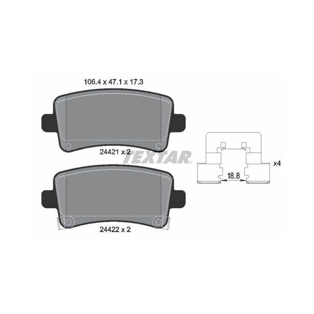 Textar Bremsbeläge hinten für Chevrolet Malibu Opel Insignia A Saab