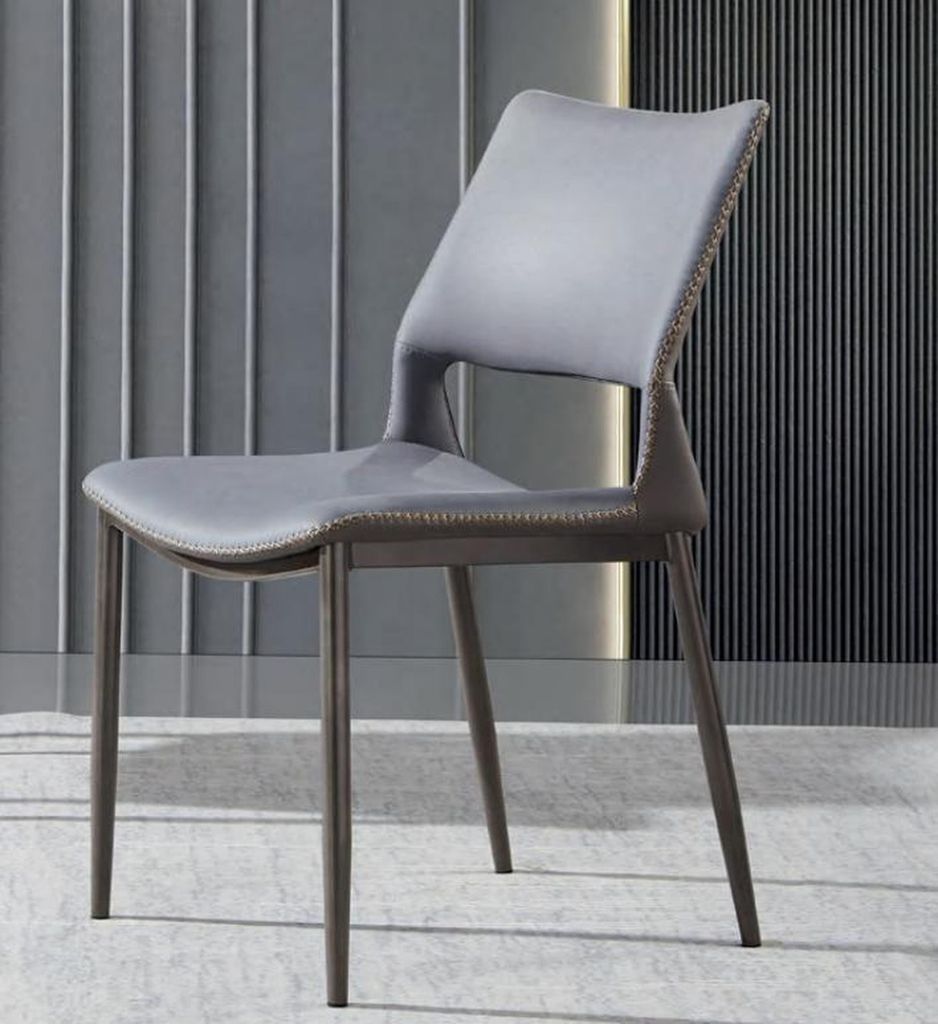 Grauer Esszimmerstuhl Designer 1-Sitzer Luxus Lehnstühle Produktbild 