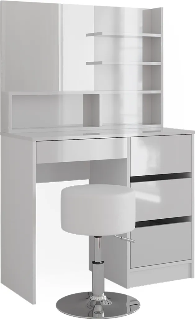 Coiffeuse Vicco Sherry Blanc 90cm avec tabouret Model 41296 pour chambre
