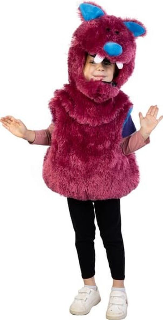 A child wearing a monster costume.
