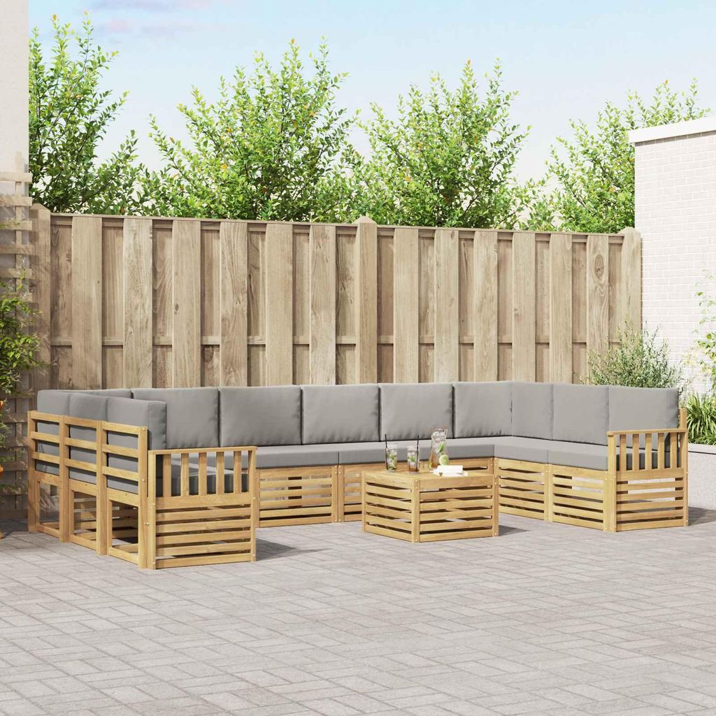 Möbel Outdoor-Sofagarnitur 8 pcs Weiß und Hellgrau 59 x 59 x 37 cmGartensofas - Gartensofas c4541
