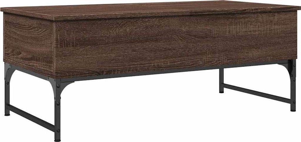 vidaXL Couchtisch Braun Eichen-Optik 100x50x40 cm Holzwerkstoff Metall