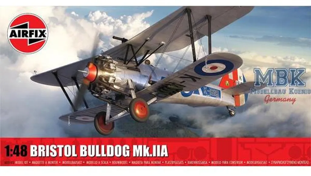 Maquette de Chasseur Biplan Bristol Bulldog Mk.IIA Airfix Réaliste