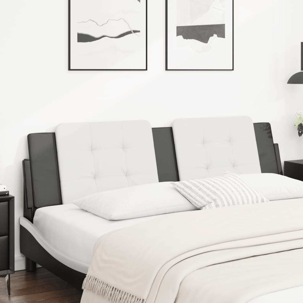 (Robust Möbel)Kopfteil-Kissen - modernes Design - fürs Schlafzimmer - "Zadar" Weiß und Schwarz 180cm Kunstleder NEU913521 - Kopfteile