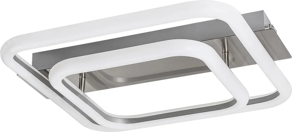 Plafonnier LED Carré Blanc Neutre 2870 lm Design Moderne Argenté 35cm