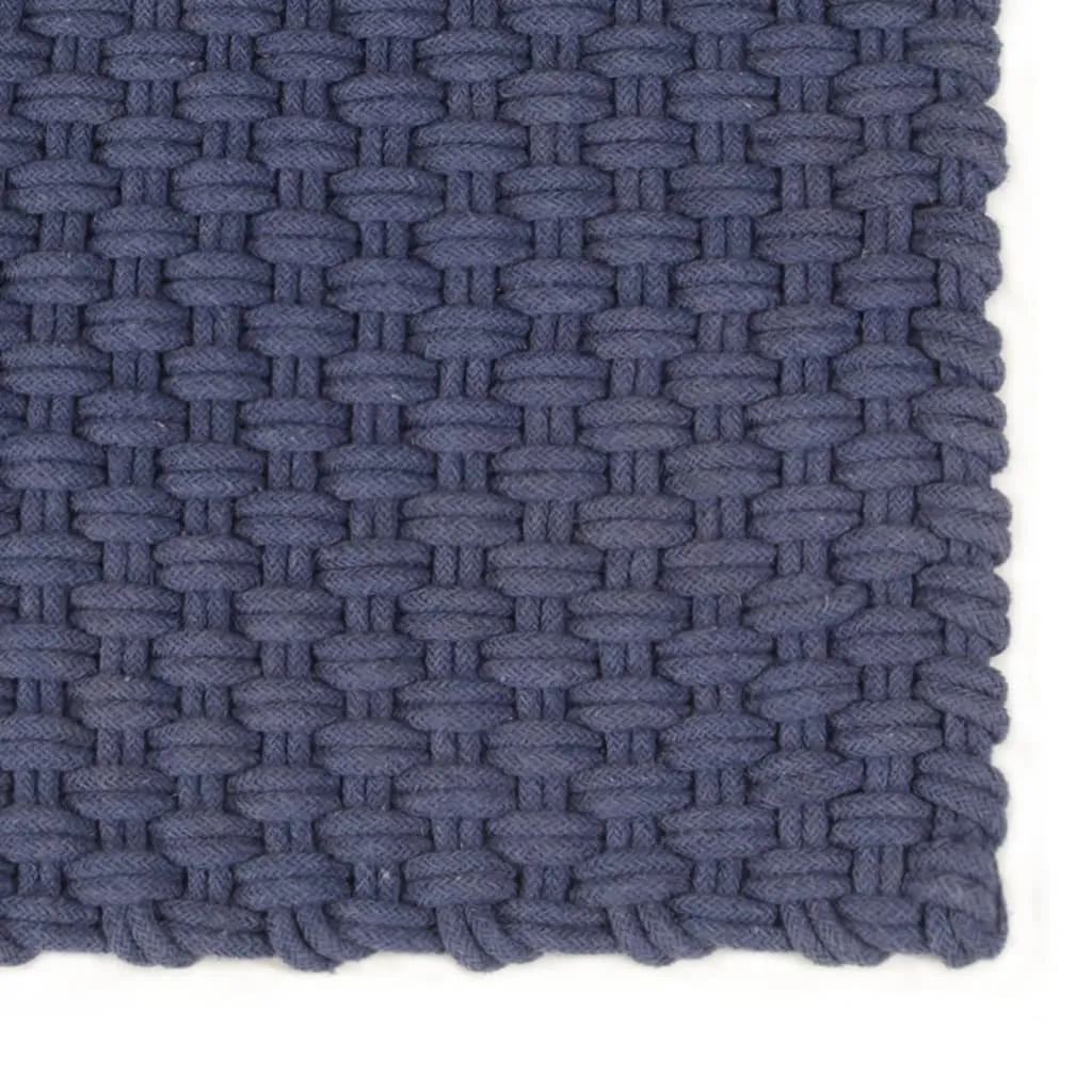 Tapis Coton Bleu Marine 180x250 cm : Solution Anti-Bruit et Décorative