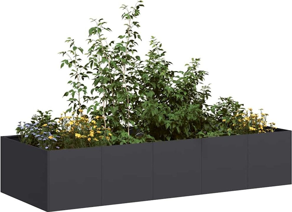 Maison Exclusive - Pflanzgefäß Schwarz 200x80x40 cm Stahl