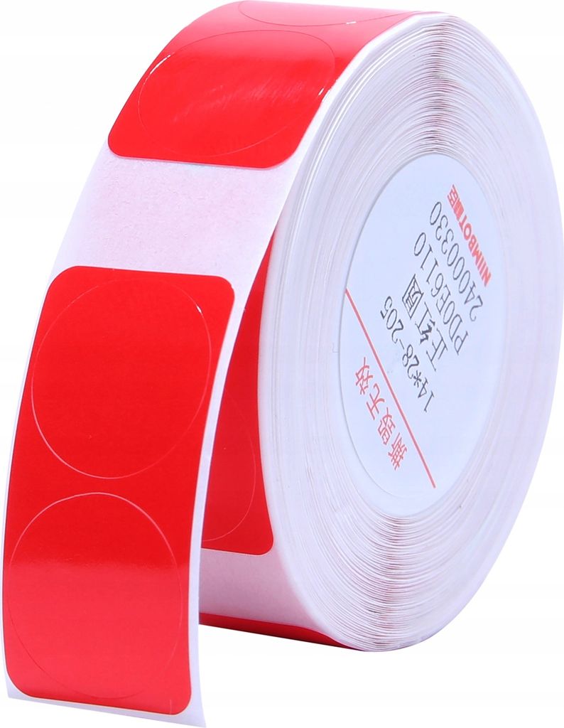 EDIBAZZAR | NIIMBOT Thermoetiketten-Aufkleber, 14 x 28 mm, rot, rund, x205