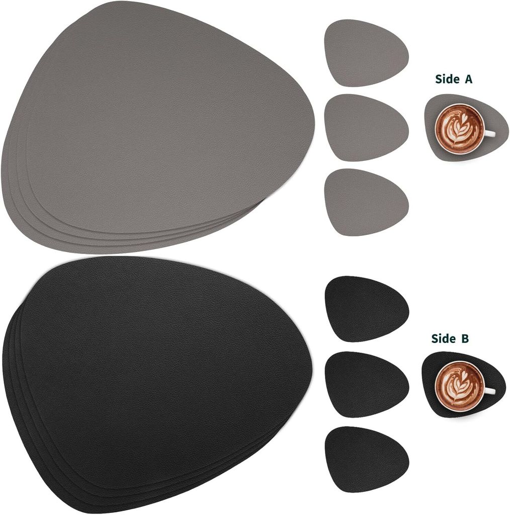 Tischsets Leder und Untersetzer, Tischsets Abwaschbar Rund Produktbild 2