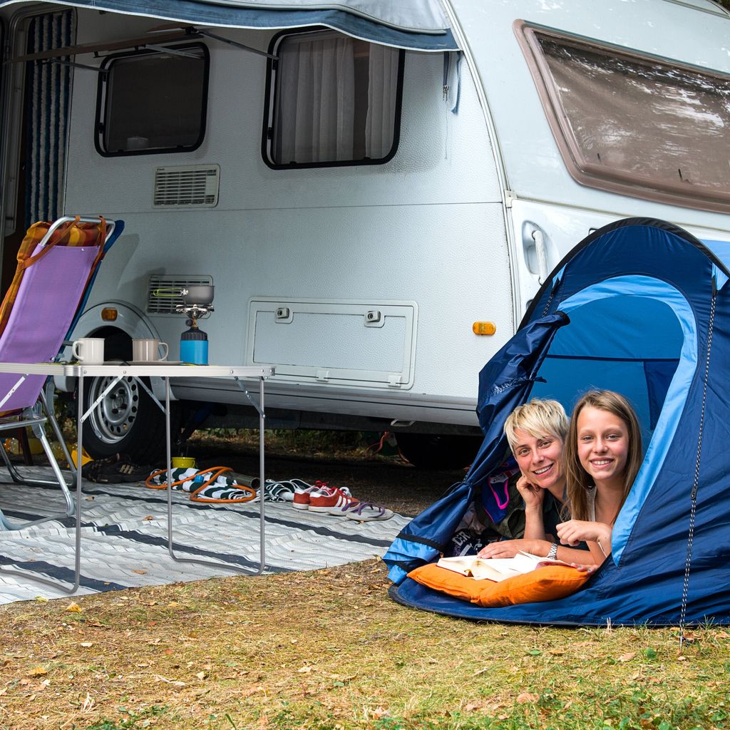 Campingtisch klappbar Alu MDF silber/grau