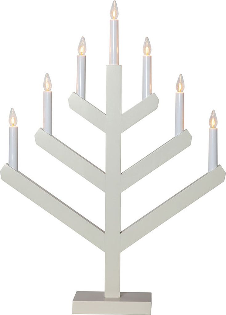 Kerzenleuchter Vinga Holz beige 7 LED E10 Leuchtmittel H 62cm B 45cm